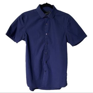 ASOS Navy Button Down Short Sleeve Shirt